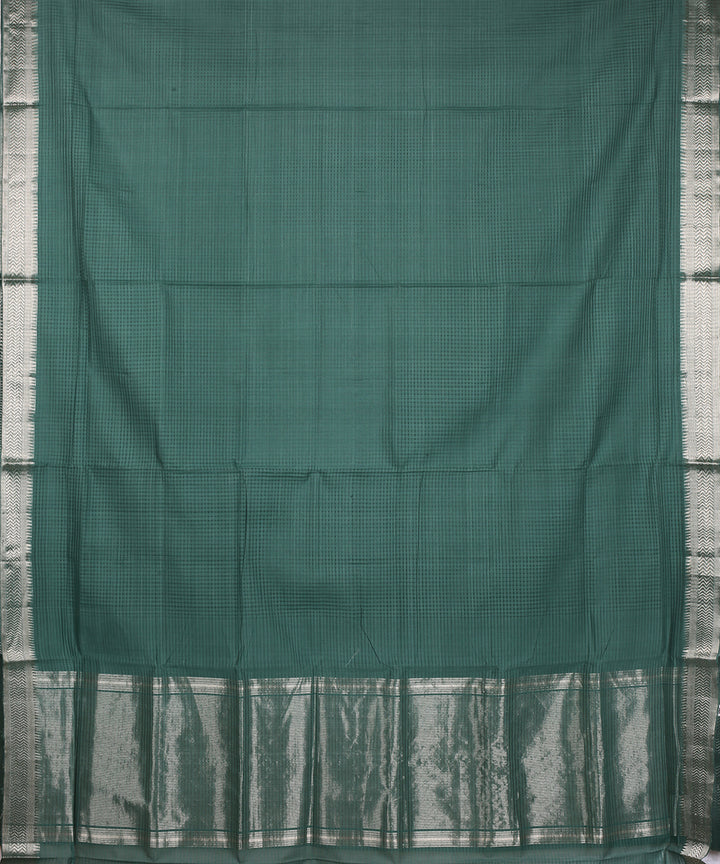 Dark green gold zari border handloom mangalagiri cotton saree