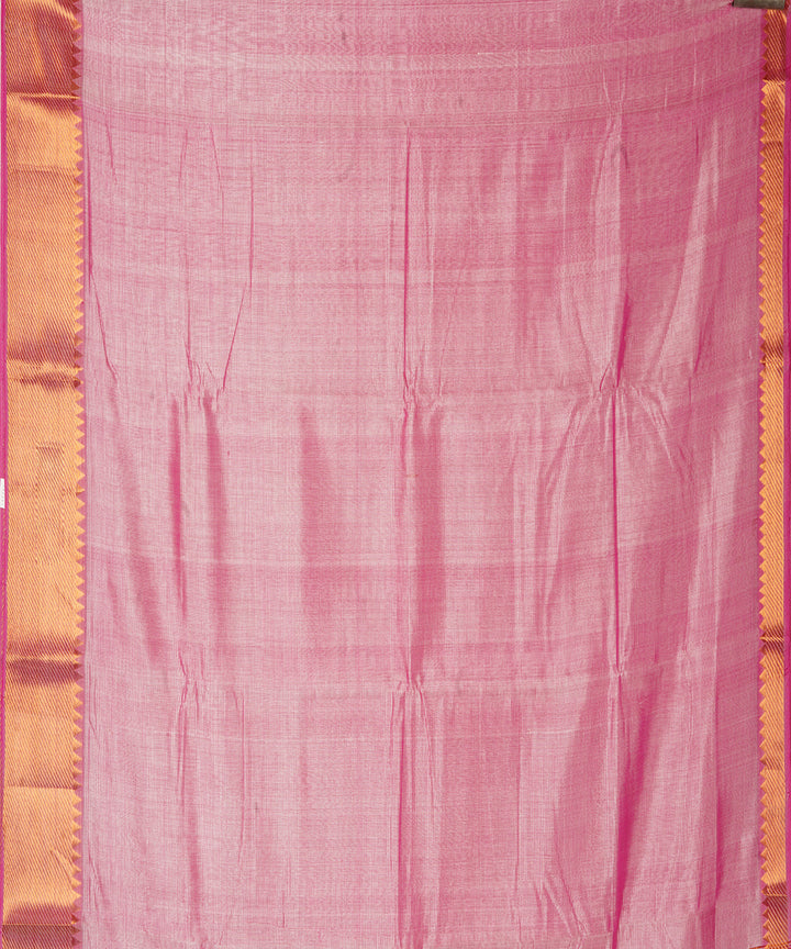 Pink light handwoven mangalagiri cotton silk saree
