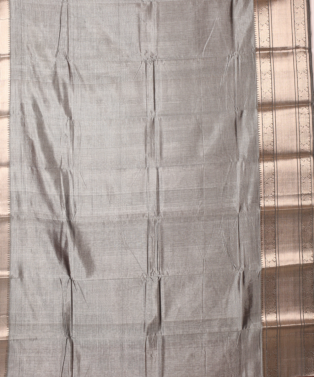Grey yash handwoven mangalagiri cotton silk saree