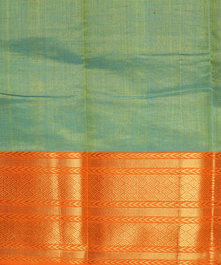 Light green handloom mangalagiri cotton silk saree