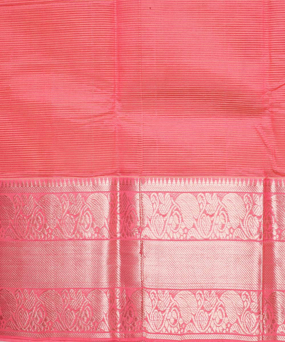 Pink handloom mangalagiri cotton silk saree