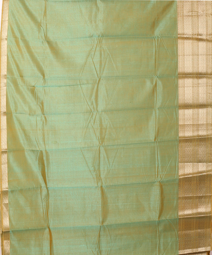 Light green mangalagiri cotton silk handwoven saree