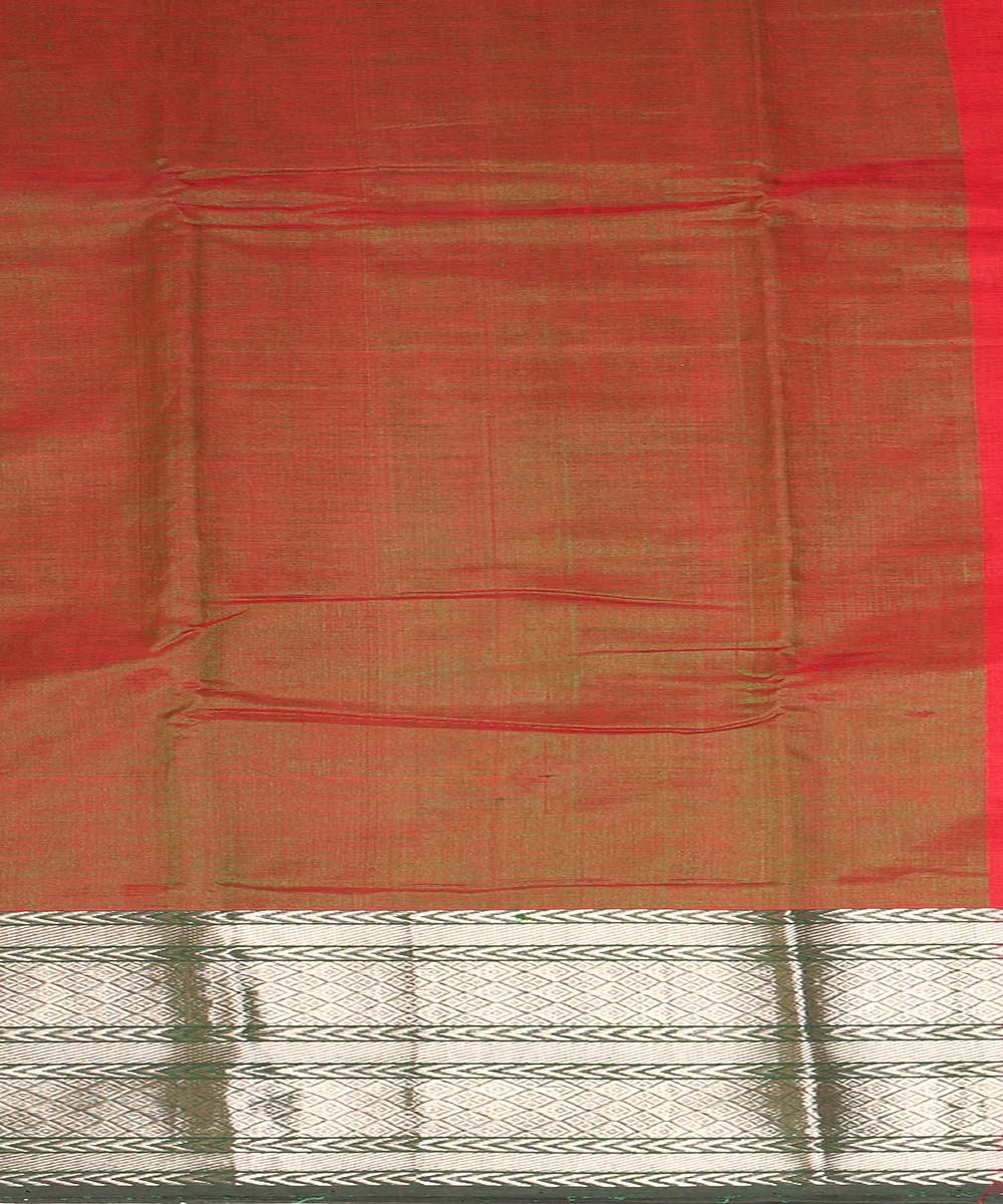 Brown handwoven mangalagiri cotton silk saree