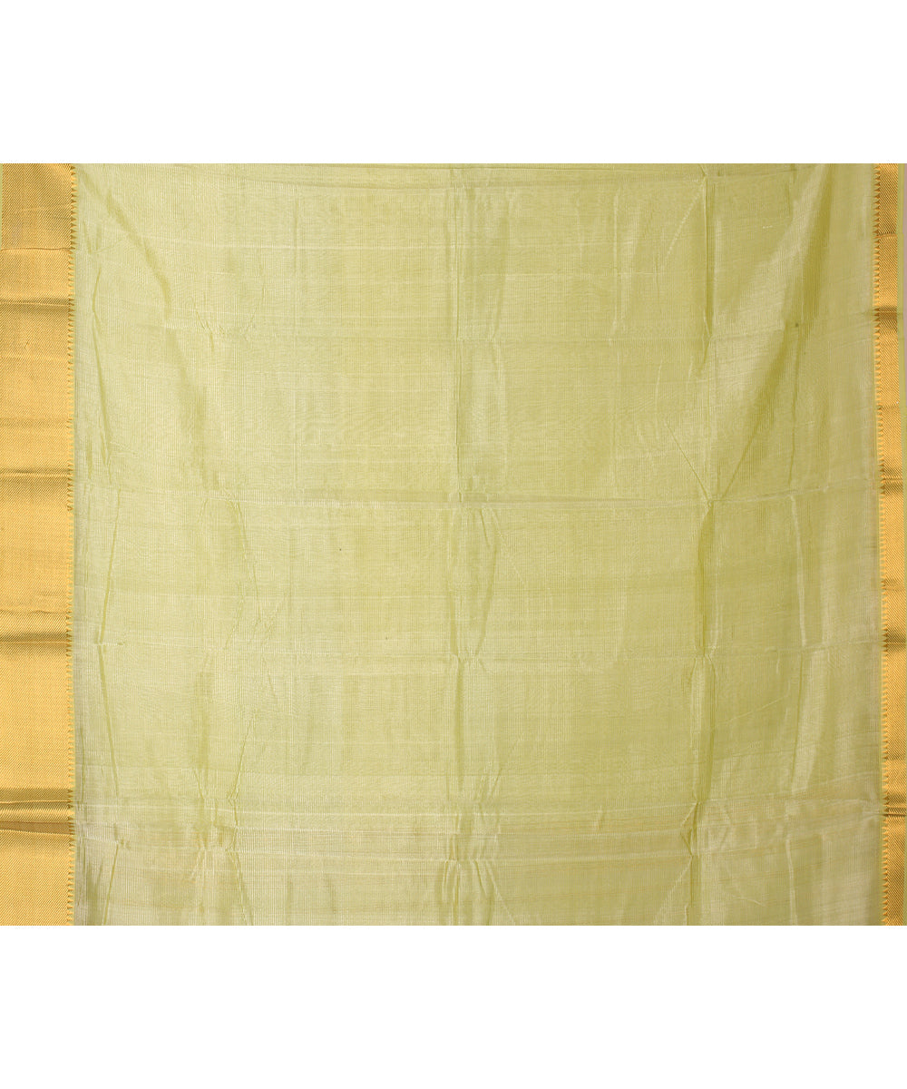 Light green handwoven mangalagiri cotton silk saree