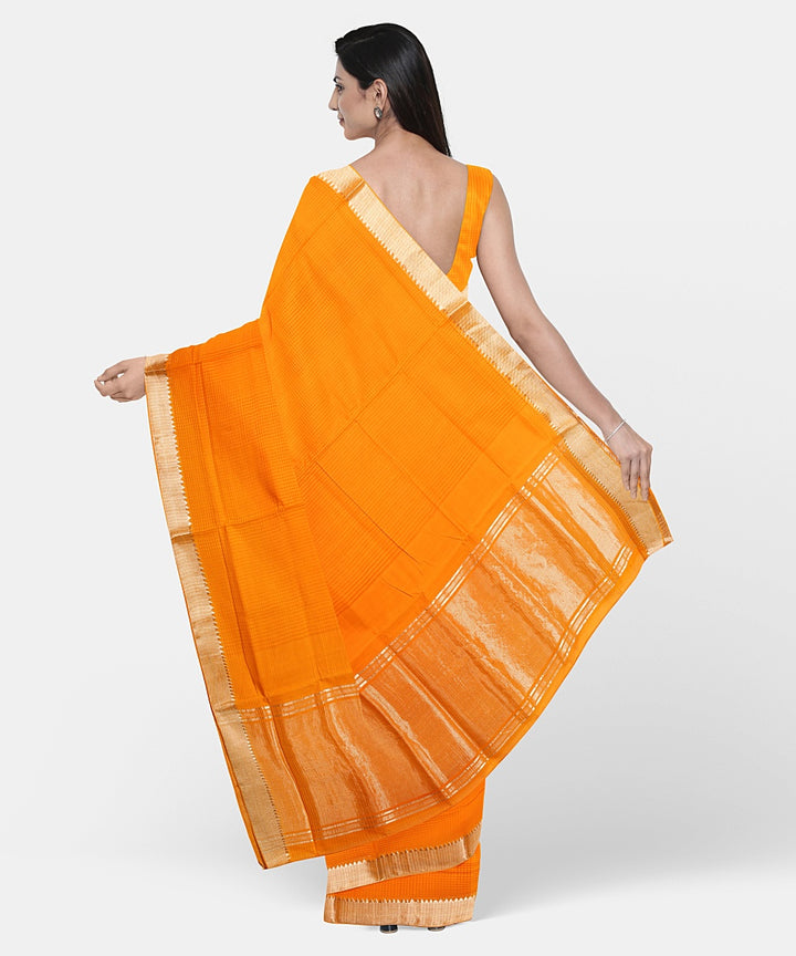 Yellow handloom mangalagiri cotton saree