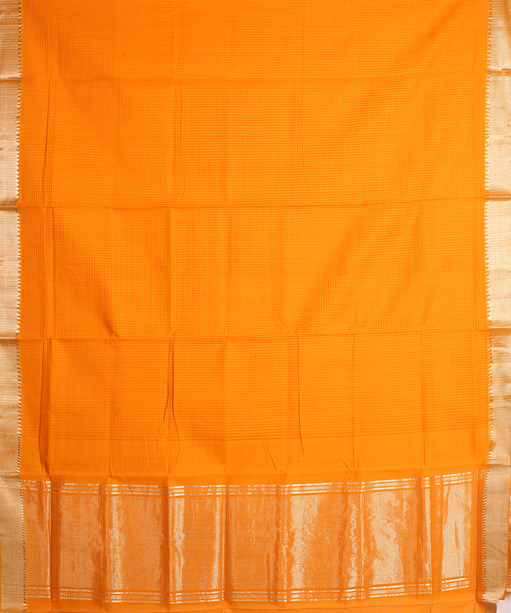 Yellow handloom mangalagiri cotton saree