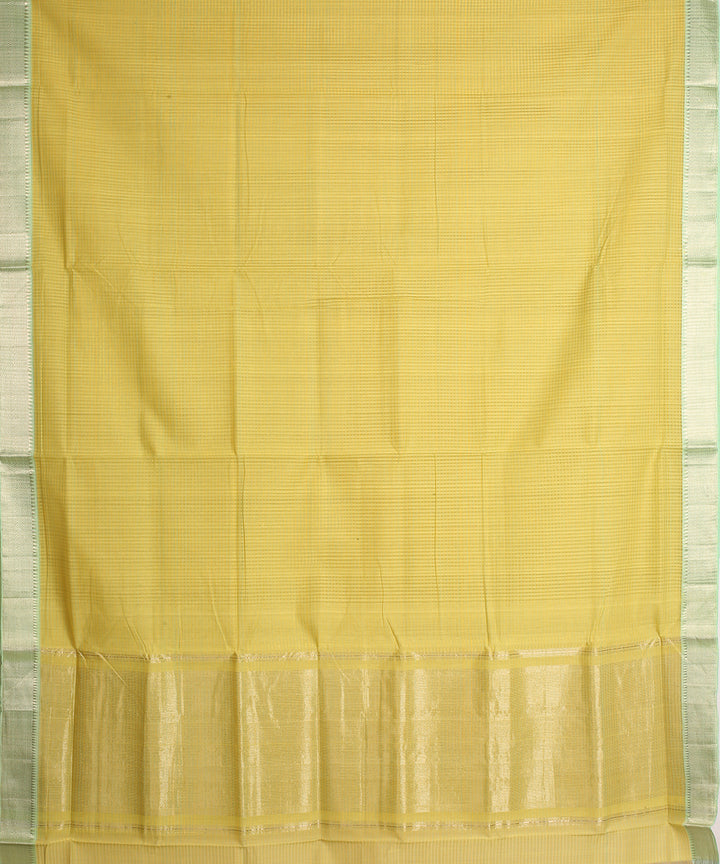 Yellow handwoven mangalagiri cotton saree