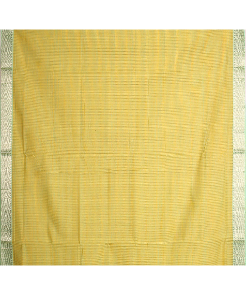 Yellow handwoven mangalagiri cotton saree