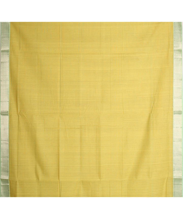 Yellow handwoven mangalagiri cotton saree