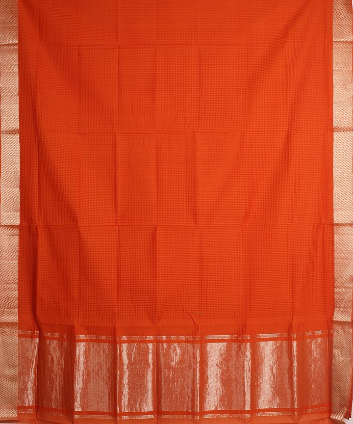 Brown handwoven cotton mangalagiri saree