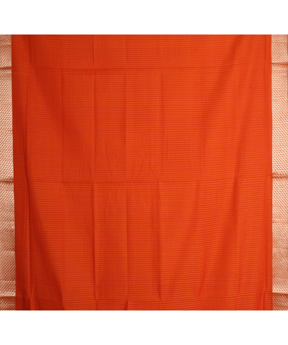 Brown handwoven cotton mangalagiri saree