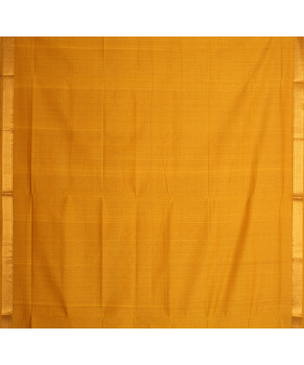 Mustard handwoven mangalagiri cotton saree