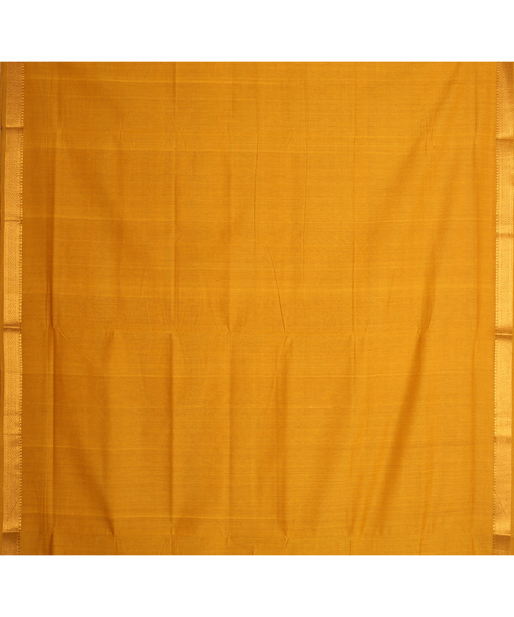 Mustard handwoven mangalagiri cotton saree