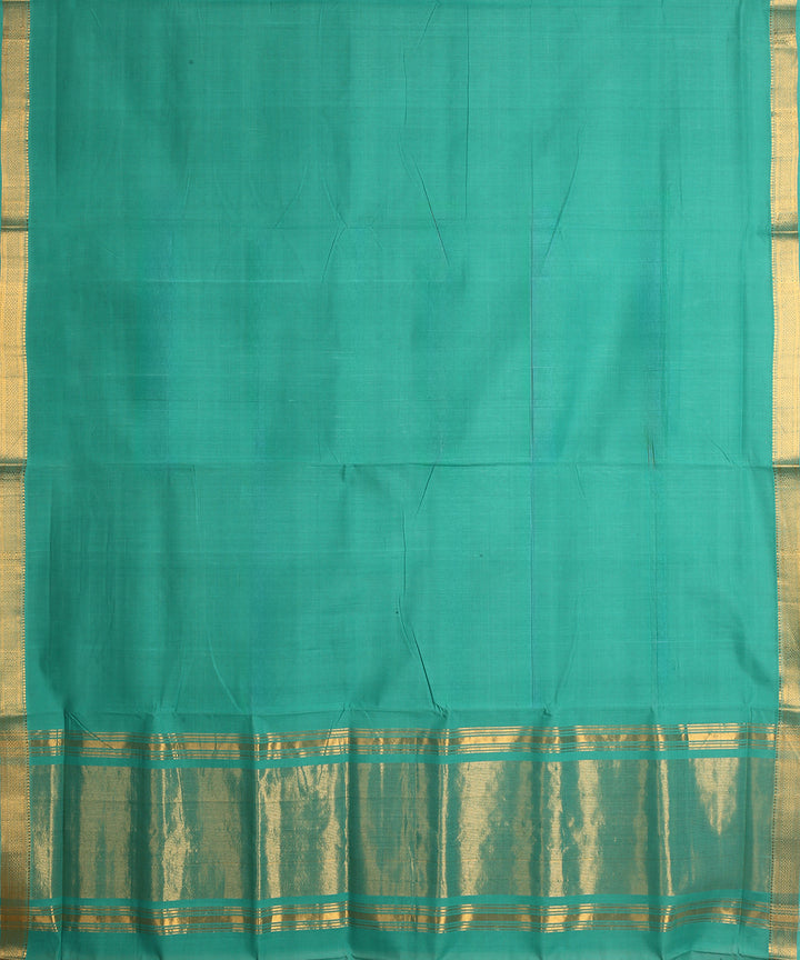 Cyan blue handwoven mangalagiri cotton saree