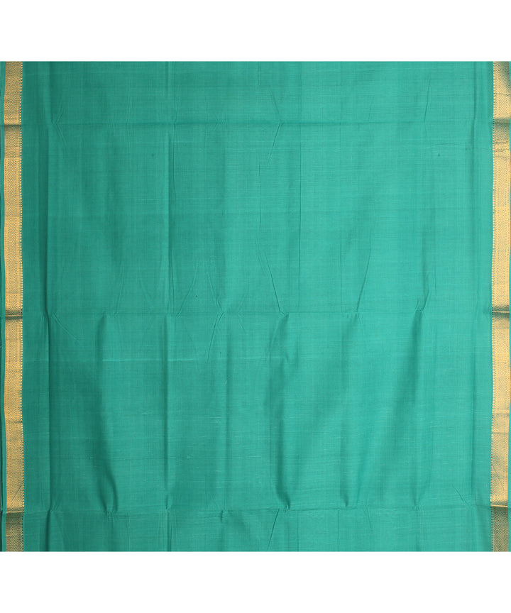 Cyan blue handwoven mangalagiri cotton saree