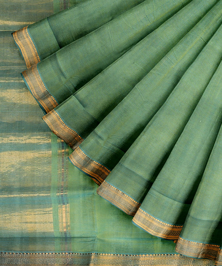 Light green handwoven mangalagiri cotton saree