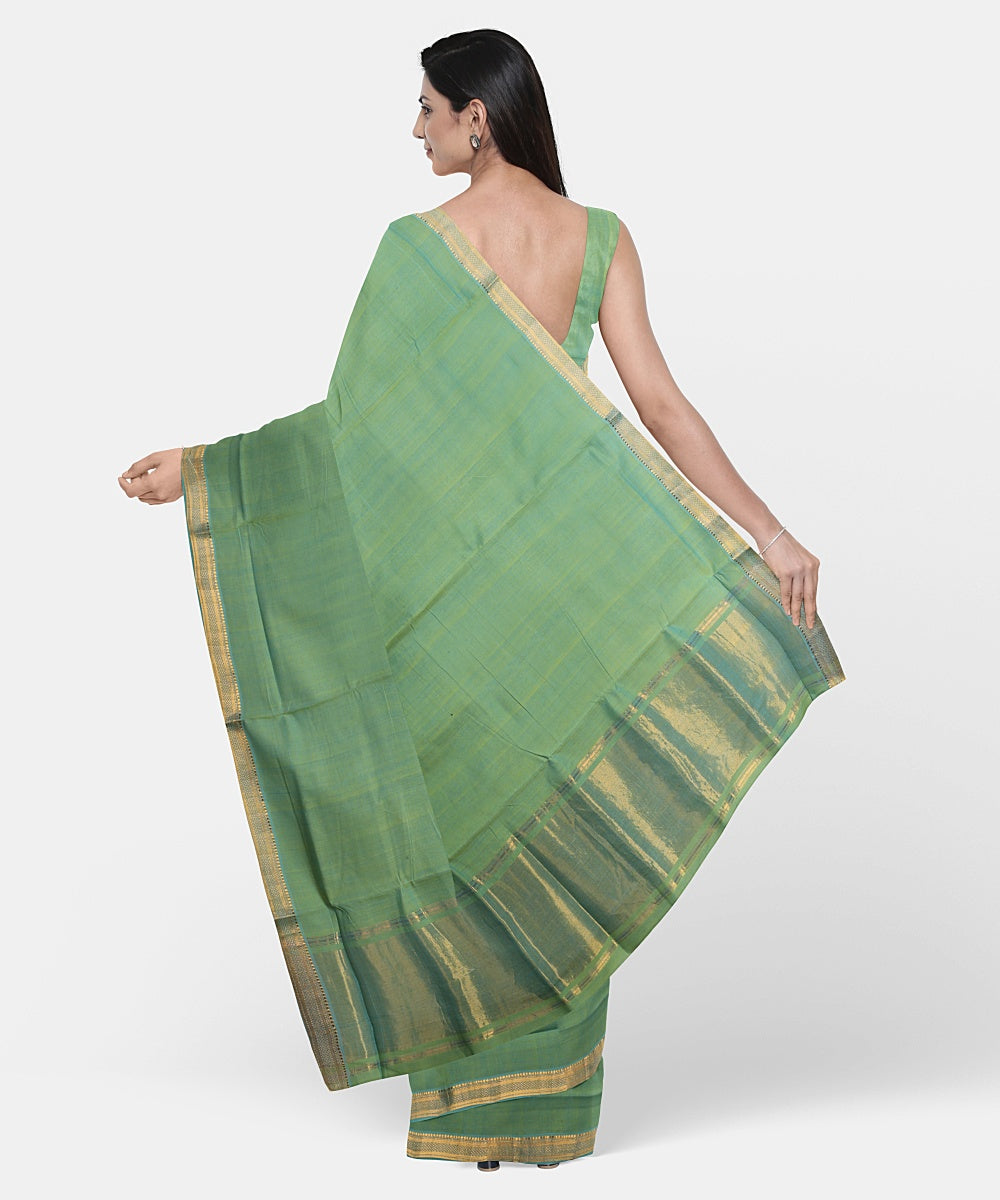 Light green handwoven mangalagiri cotton saree