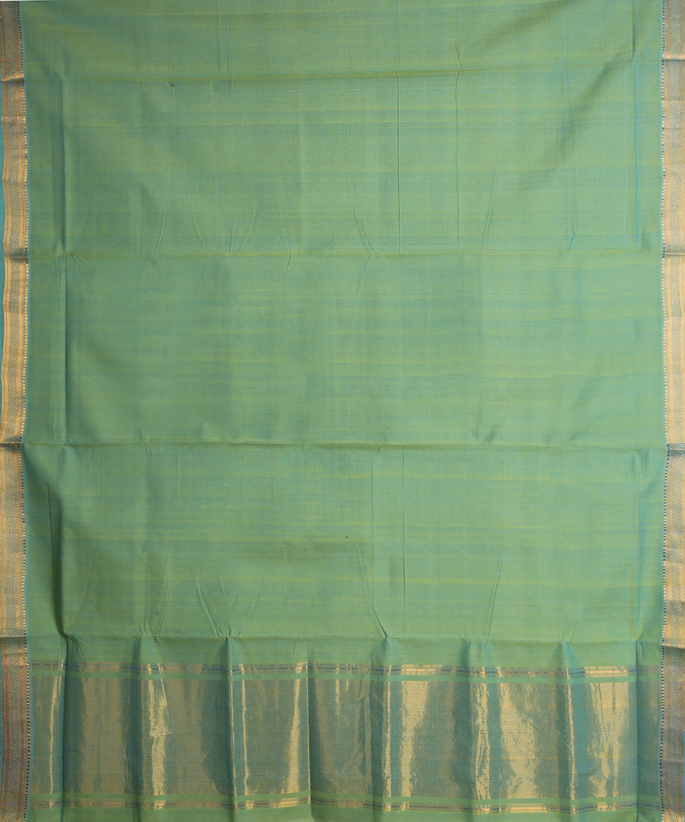 Light green handwoven mangalagiri cotton saree
