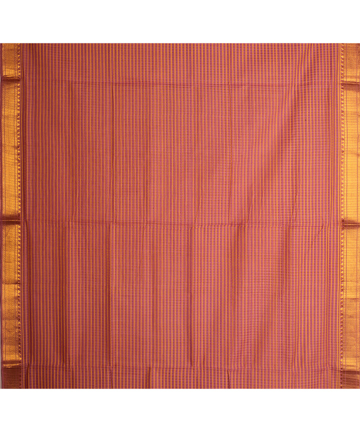 Peach handwoven mangalagiri cotton saree