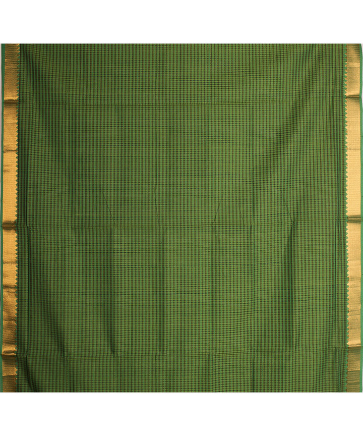 Dark green handwoven mangalagiri cotton saree