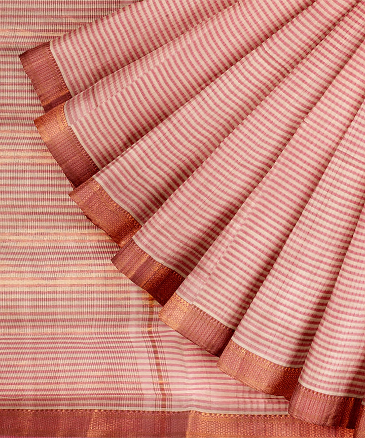 Pink handwoven mangalagiri cotton saree