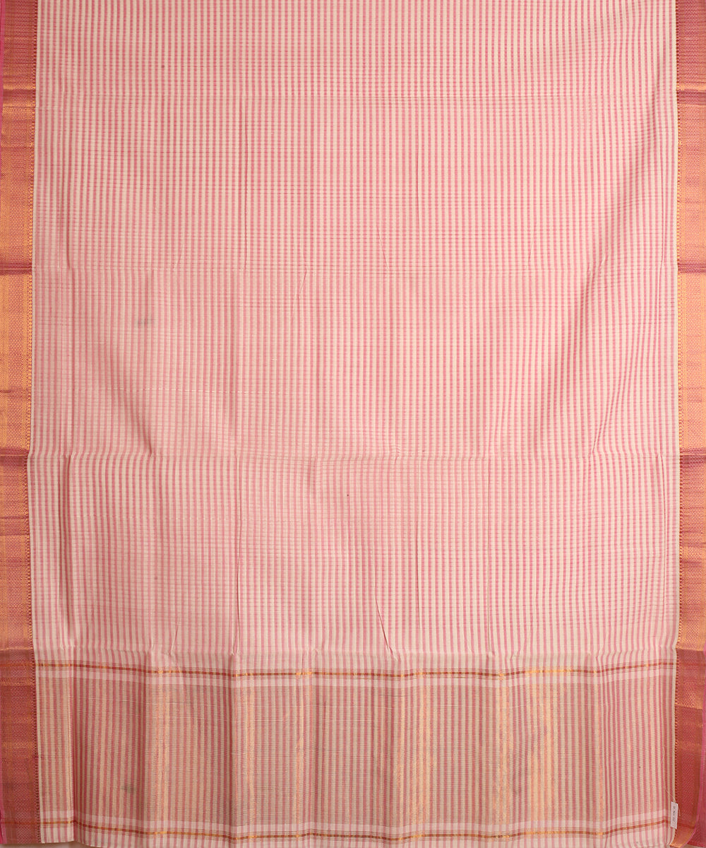 Pink handwoven mangalagiri cotton saree