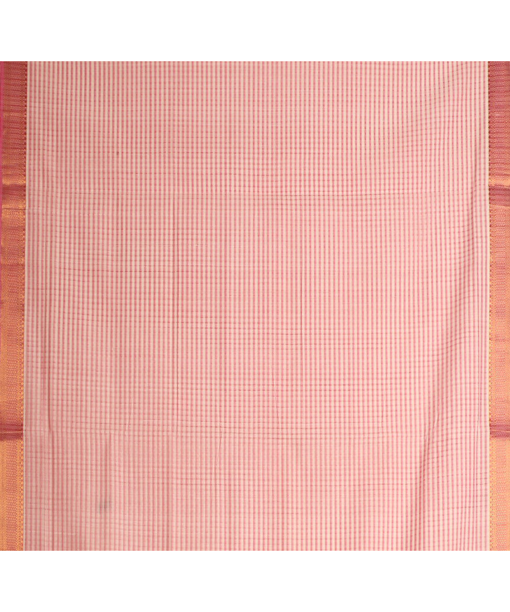 Pink handwoven mangalagiri cotton saree