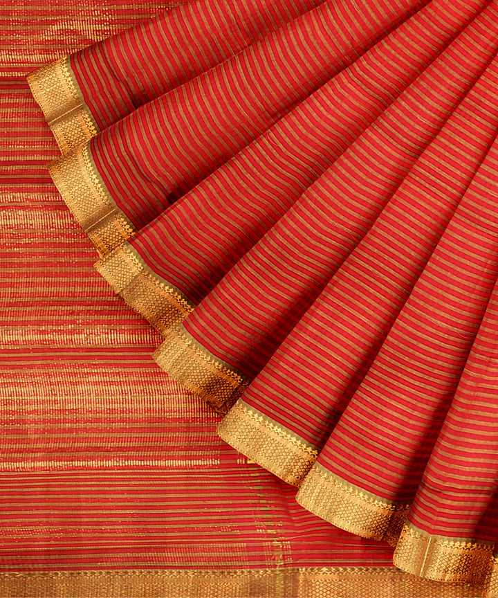 Brown handwoven mangalagiri cotton saree
