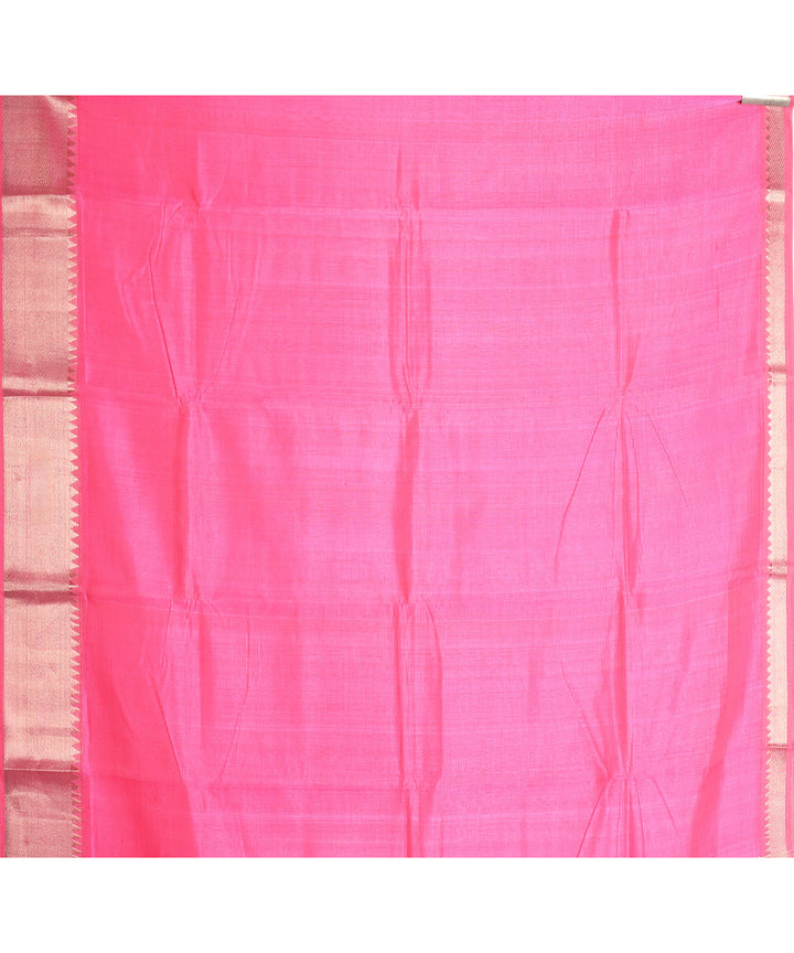 Pink handwoven cotton silk mangalagiri saree