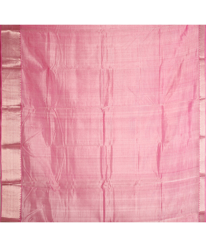 Pink handwoven mangalagiri cotton silk saree