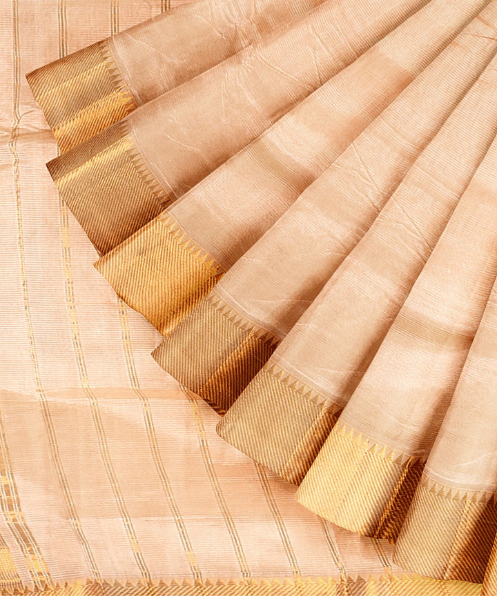 White handwoven mangalagiri cotton silk saree