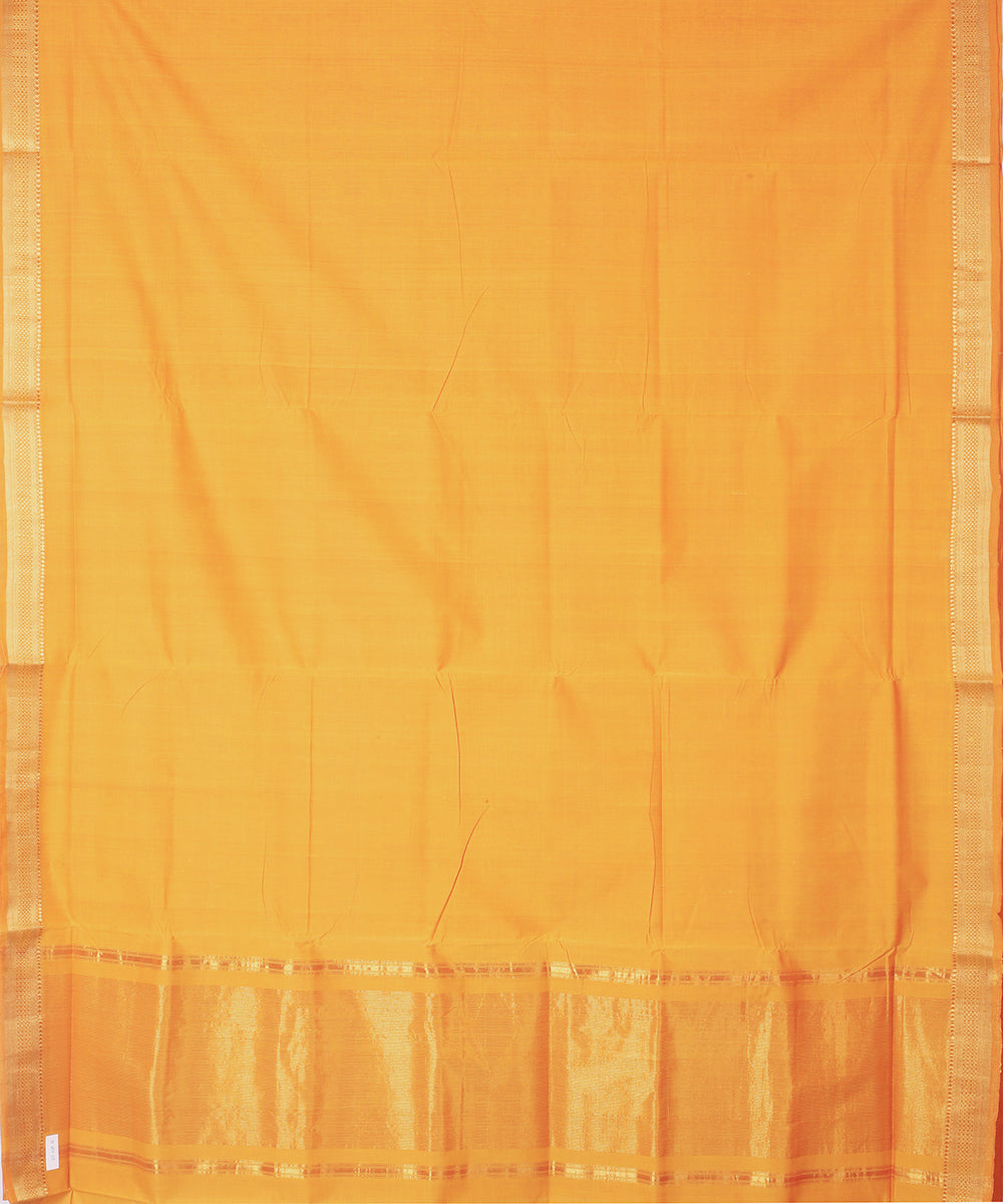 Yellow gold zari border mangalagiri handwoven cotton saree