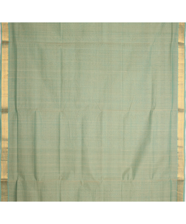 Light green gold zari border handwoven cotton mangalagiri saree