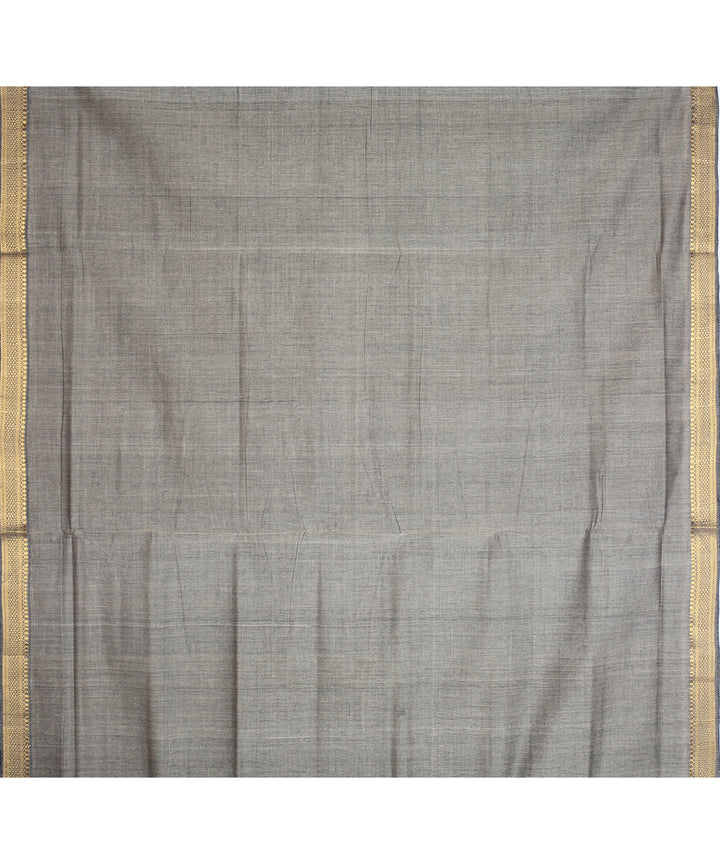 Grey gold zari border mangalagiri handloom cotton saree