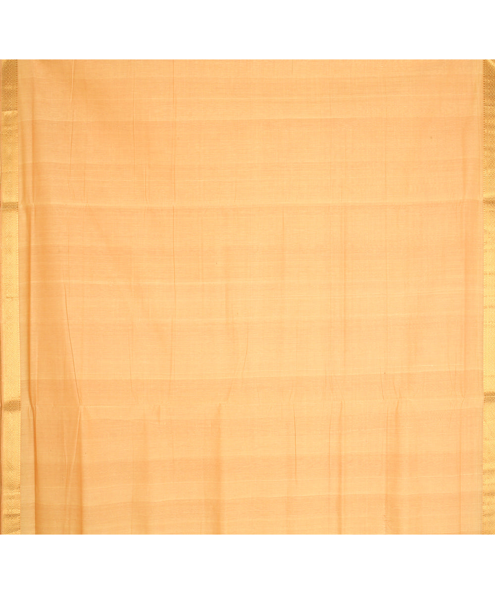 Cream gold zari border handwoven mangalagiri cotton saree
