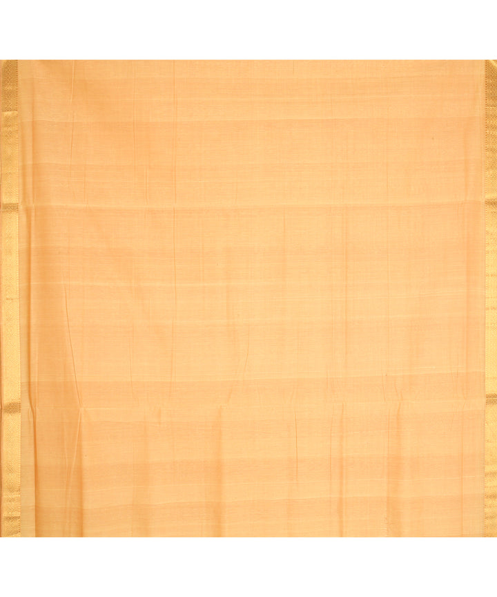 Cream gold zari border handwoven mangalagiri cotton saree