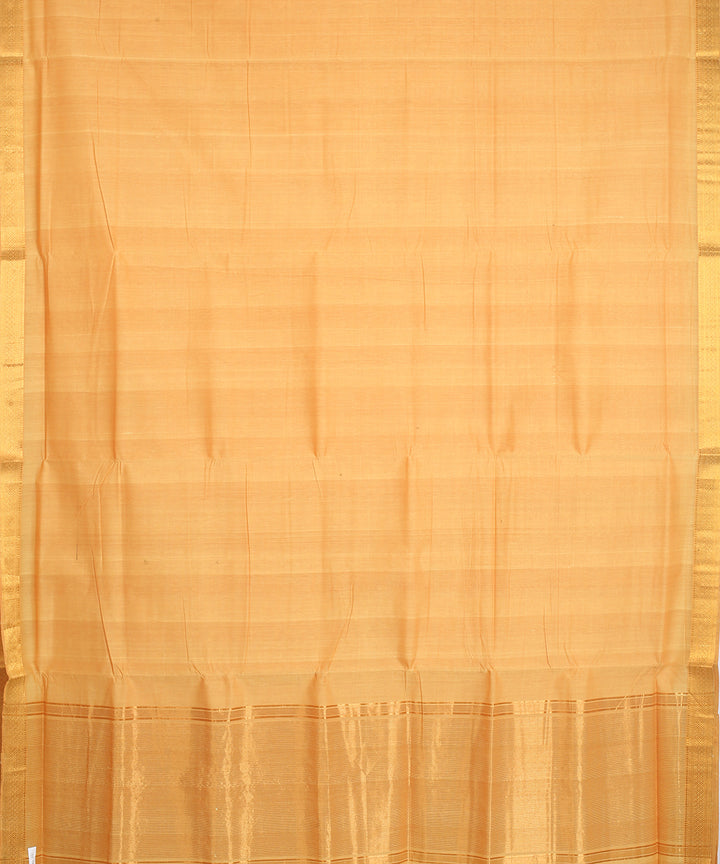 Cream gold zari border handwoven mangalagiri cotton saree