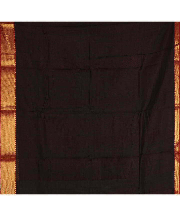 Maroon gold zari border handwoven mangalagiri cotton silk saree