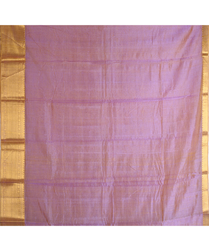 Violet gold zari big border handwoven mangalagiri cotton silk saree