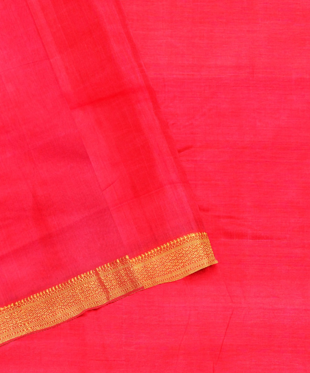 Orange handwoven cotton mangalagiri saree