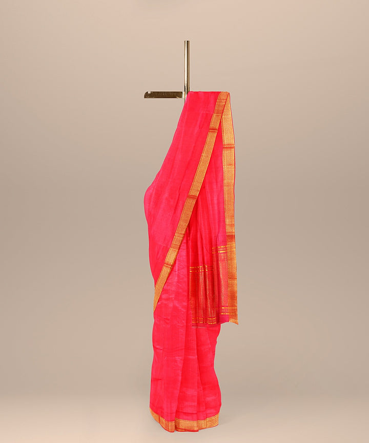 Orange handwoven cotton mangalagiri saree