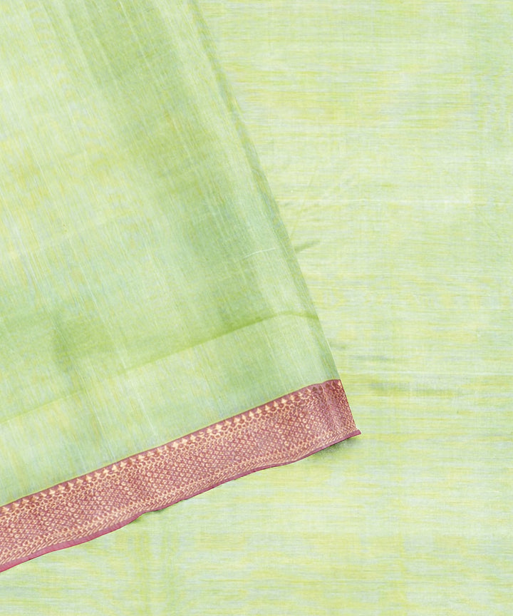 Pista green handwoven mangalagiri cotton saree