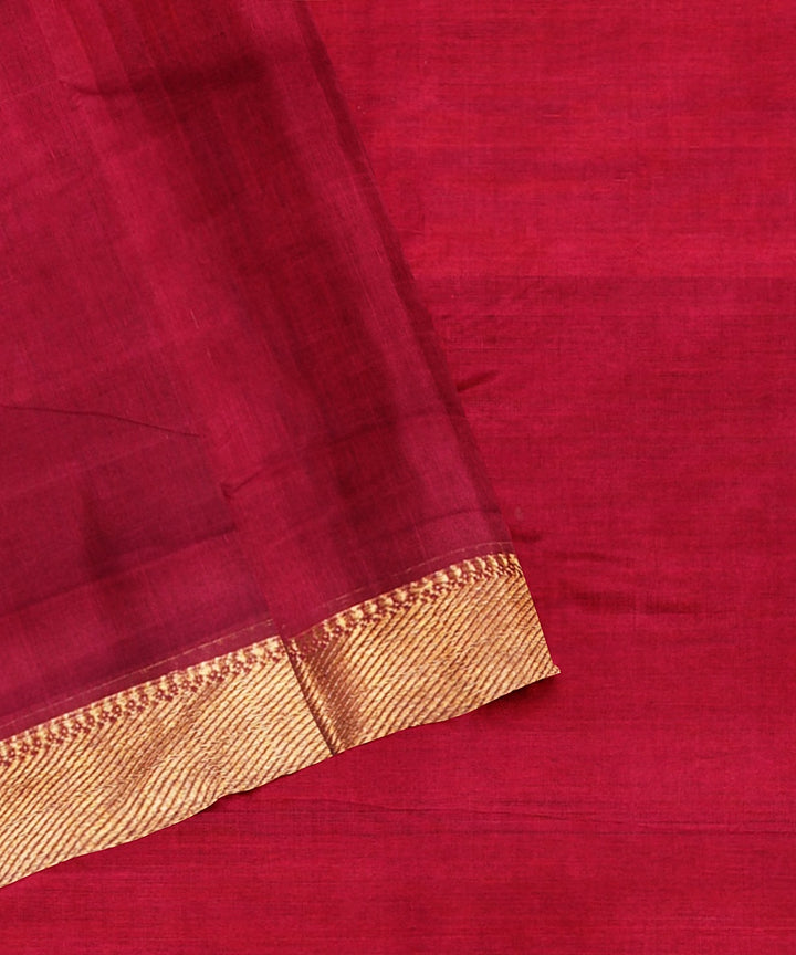 Maroon handwoven cotton mangalagiri saree