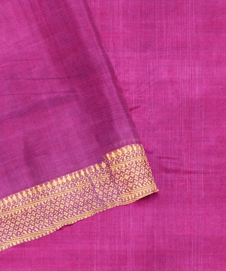 Purple handwoven cotton mangalagiri saree