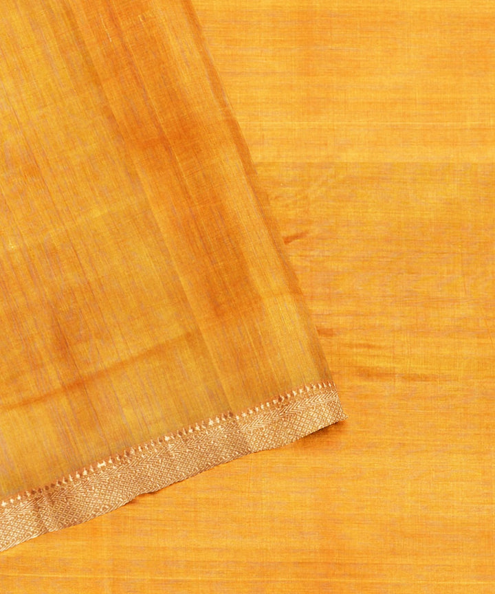 Yellow handwoven cotton mangalagiri saree