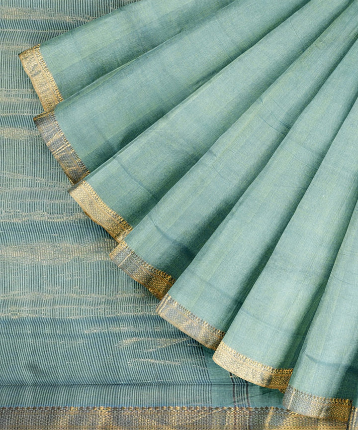 Light green handwoven mangalagiri cotton saree