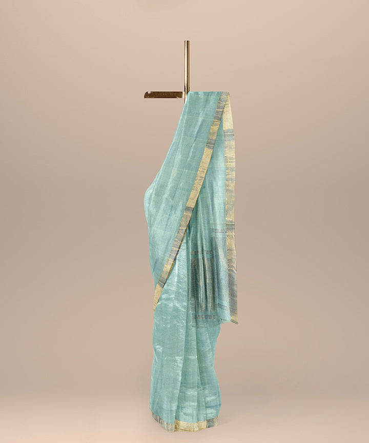 Light green handwoven mangalagiri cotton saree