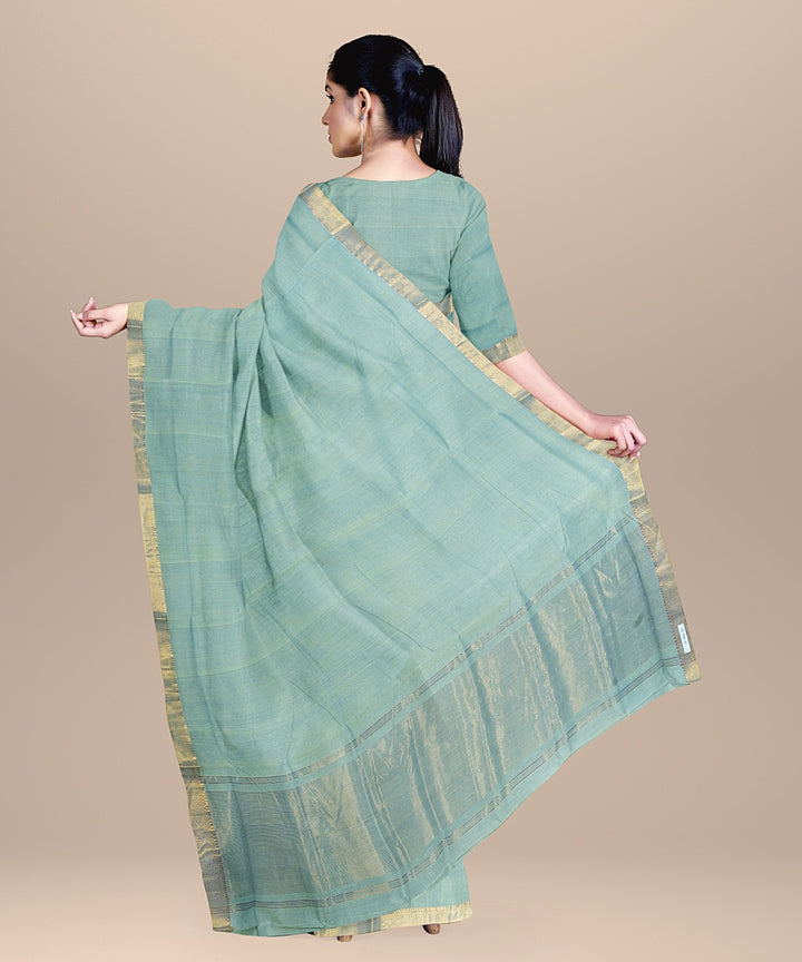 Light green handwoven mangalagiri cotton saree