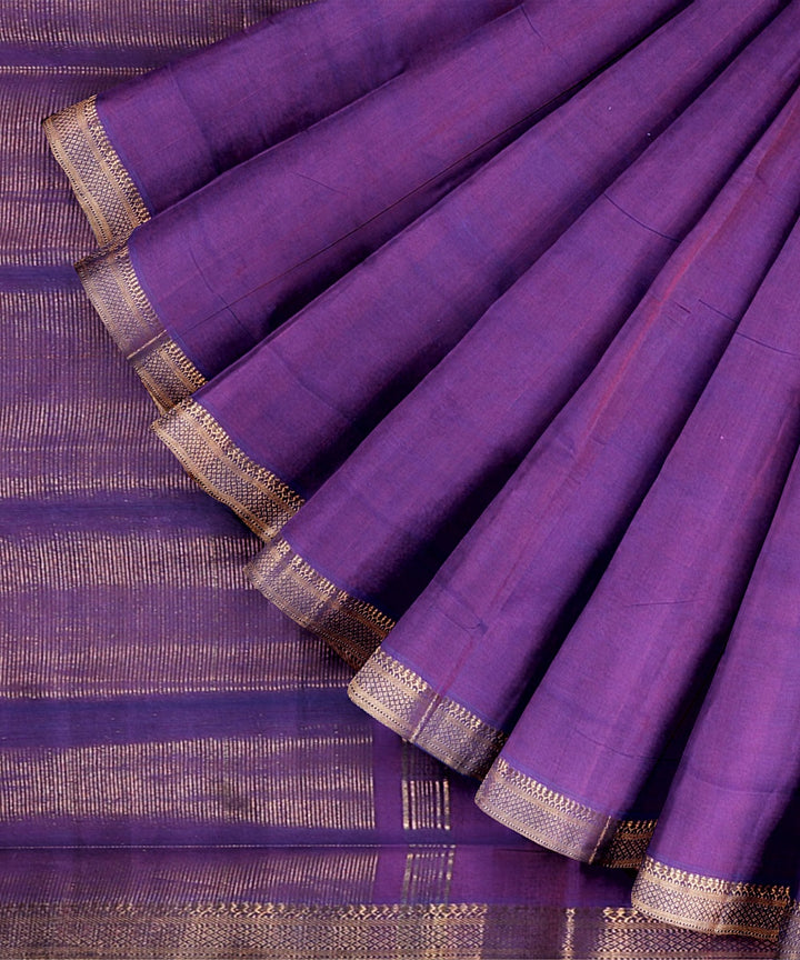 Purple handloom mangalagiri cotton saree