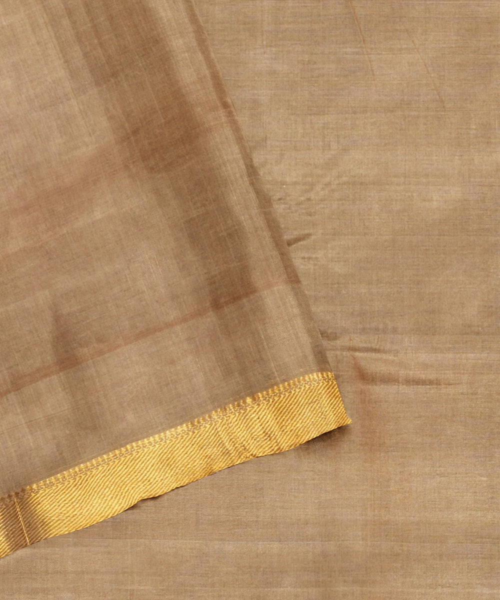 Brown mangalagiri handwoven cotton saree